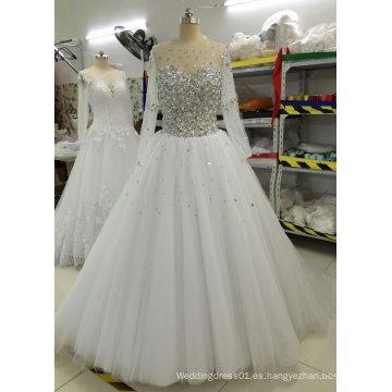 Nuevo Shinny Espumoso Perla / Perla / Rhinestone / vestidos de boda de cristal